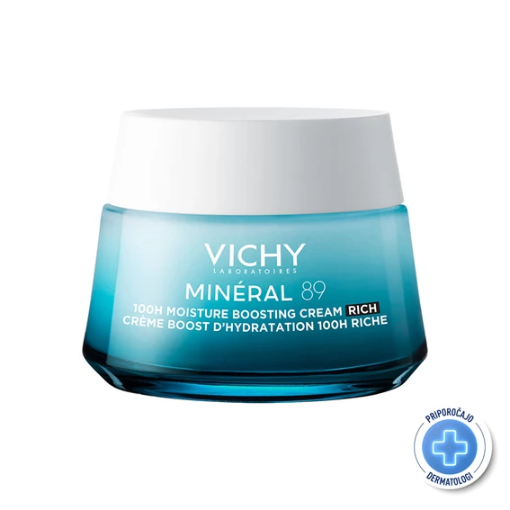 Vichy Mineal 89 krema za 72-urno intenzivno vlaženje - bogata tekstura, 50 ml