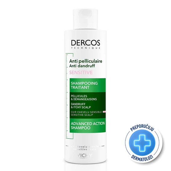 Vichy Dercos Šampon proti prhljaju za občutljivo lasišče brez sulfatov, 200 ml