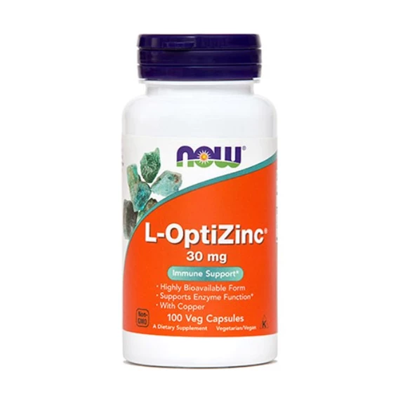 NOW Cink (L-OptiZinc) 30 mg, 100 kapsul